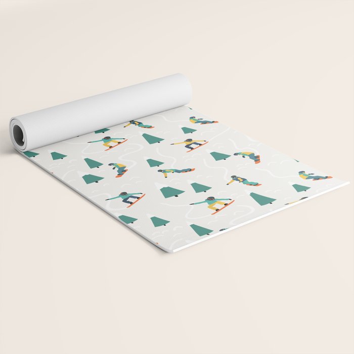 Snowboarding Illustration Pattern Yoga Mat Gallery Image 2