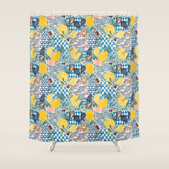 Citrus Coastal Adventure Shower Curtain Gallery Image 1