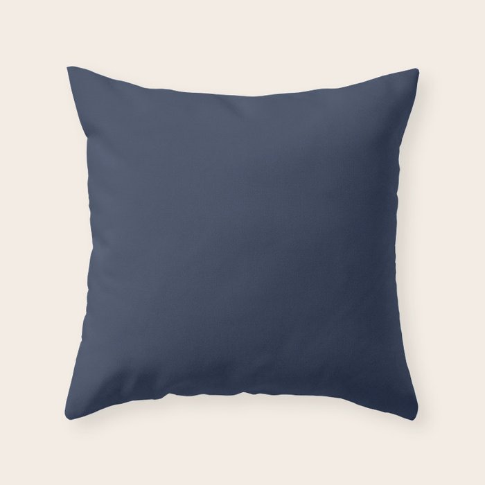 INDIGO BLUE Deep Navy solid color Throw Pillow Gallery Image 1