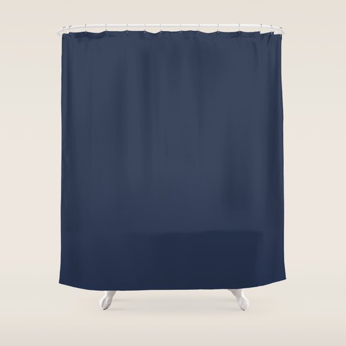 INDIGO BLUE Deep Navy solid color Shower Curtain Gallery Image 1