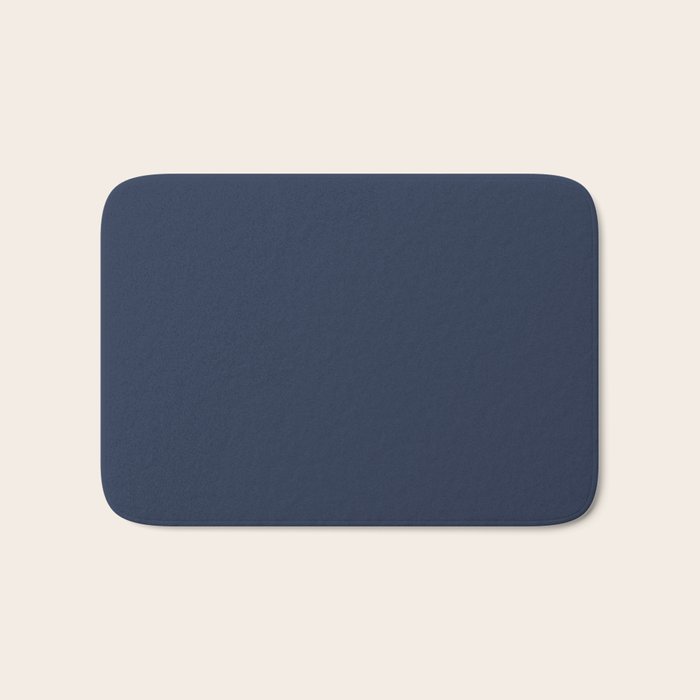INDIGO BLUE Deep Navy solid color Bath Mat Gallery Image 1