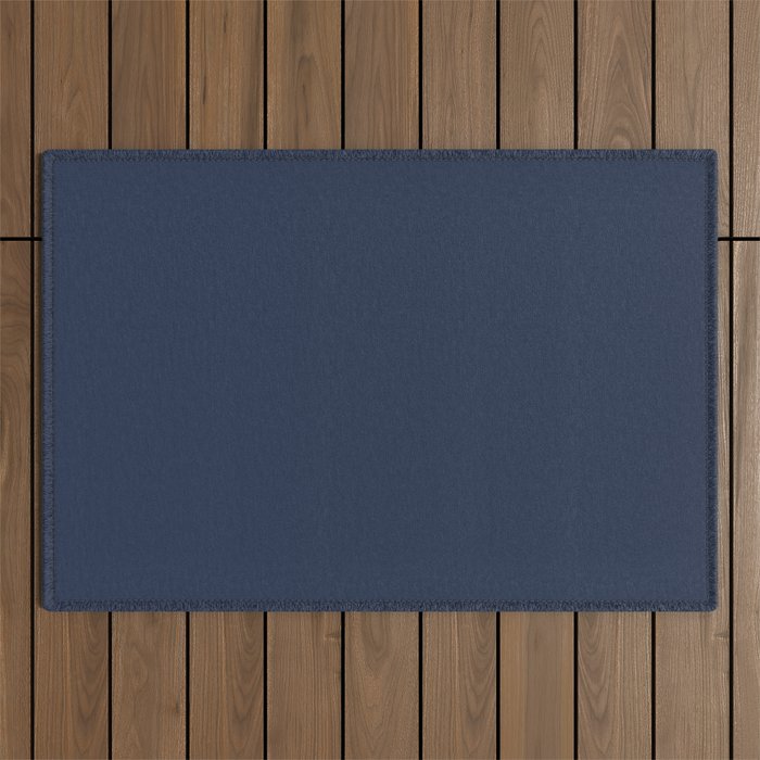 INDIGO BLUE Deep Navy solid color Outdoor Rug Gallery Image 1