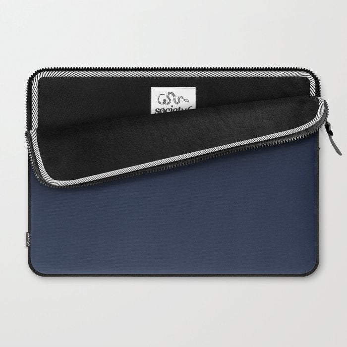 INDIGO BLUE Deep Navy solid color Laptop Sleeve Gallery Image 2