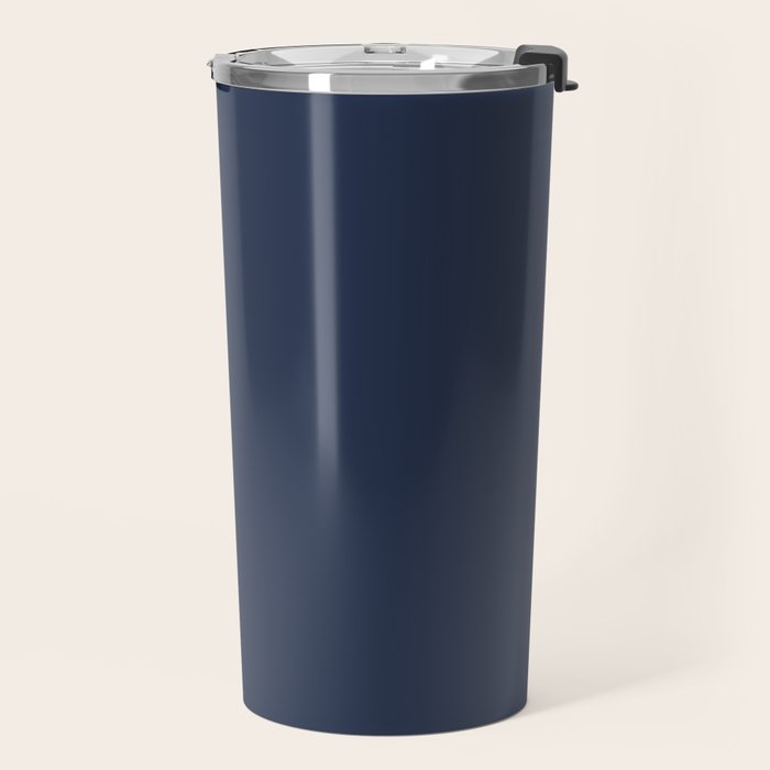 INDIGO BLUE Deep Navy solid color Travel Mug Gallery Image 2