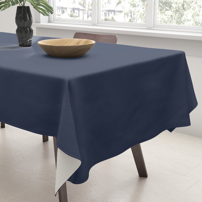 INDIGO BLUE Deep Navy solid color Tablecloth Gallery Image 3