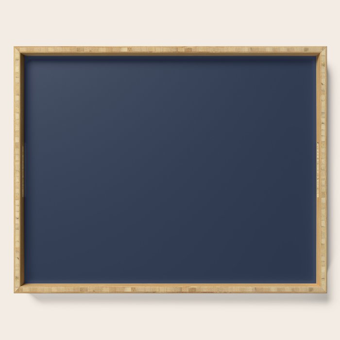 INDIGO BLUE Deep Navy solid color Serving Tray Gallery Image 1
