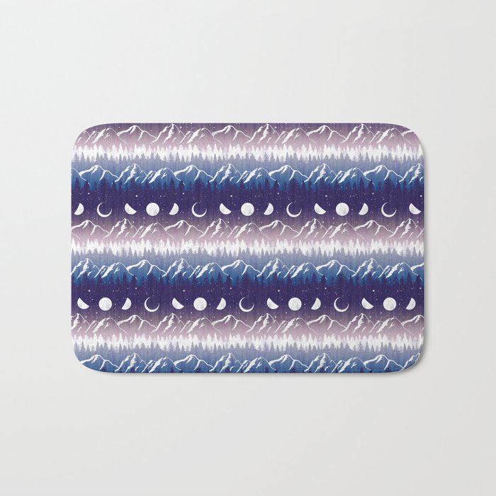 Mountains & Moons Stripe Bath Mat Gallery Image 1