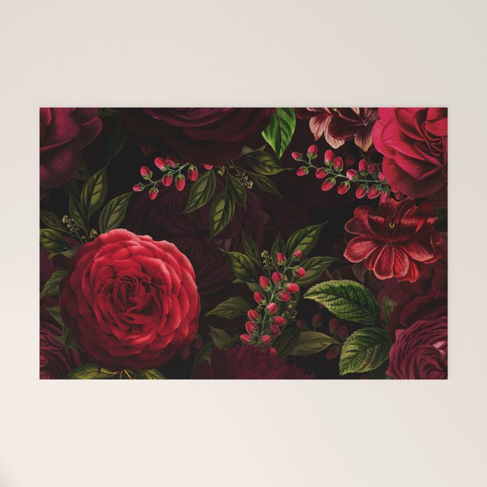 Vintage & Shabby Chic - Vintage & Shabby Chic - Mystical Night Roses Welcome Mat Gallery Image 1