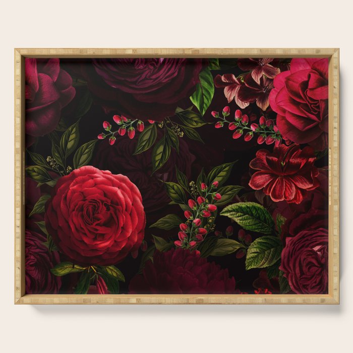 Vintage & Shabby Chic - Vintage & Shabby Chic - Mystical Night Roses Serving Tray Gallery Image 1