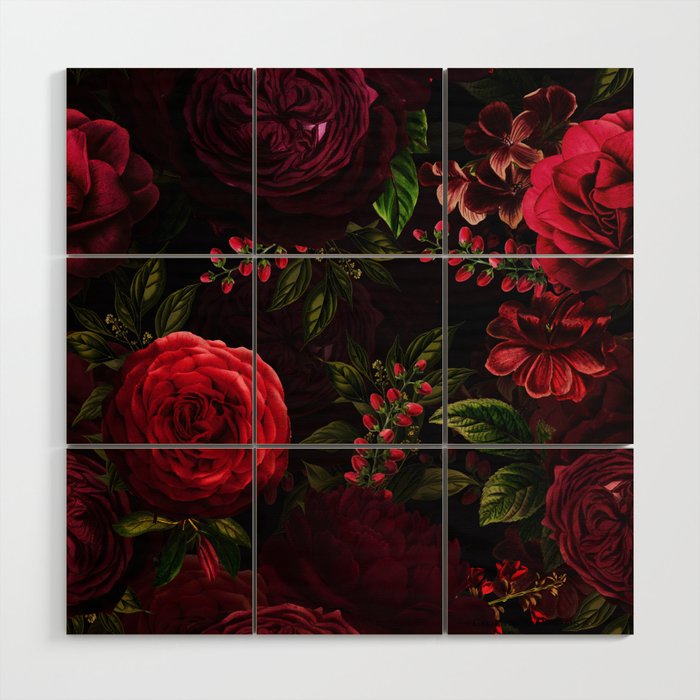 Vintage & Shabby Chic - Vintage & Shabby Chic - Mystical Night Roses Wood Wall Art Gallery Image 1