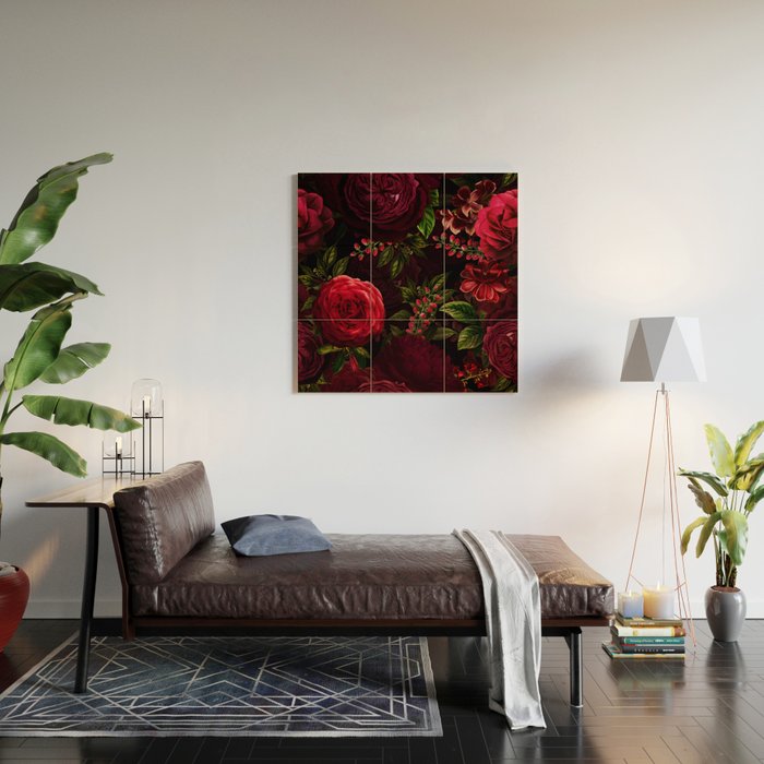 Vintage & Shabby Chic - Vintage & Shabby Chic - Mystical Night Roses Wood Wall Art Gallery Image 2