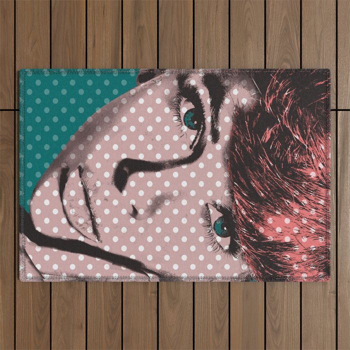 Pop Art Girl  Outdoor Rug Gallery Image 1