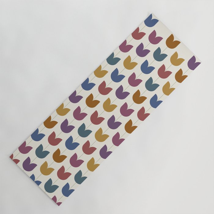 Spring Tulips VIII Multicolor Mid Century Flowers Yoga Mat Gallery Image 1