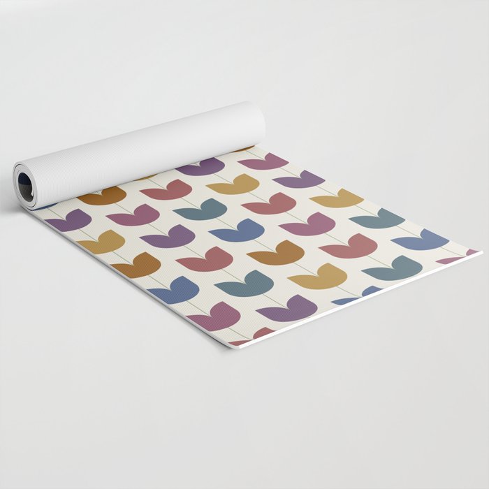 Spring Tulips VIII Multicolor Mid Century Flowers Yoga Mat Gallery Image 2