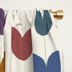 Spring Tulips VIII Multicolor Mid Century Flowers Window Curtain Gallery Image 2