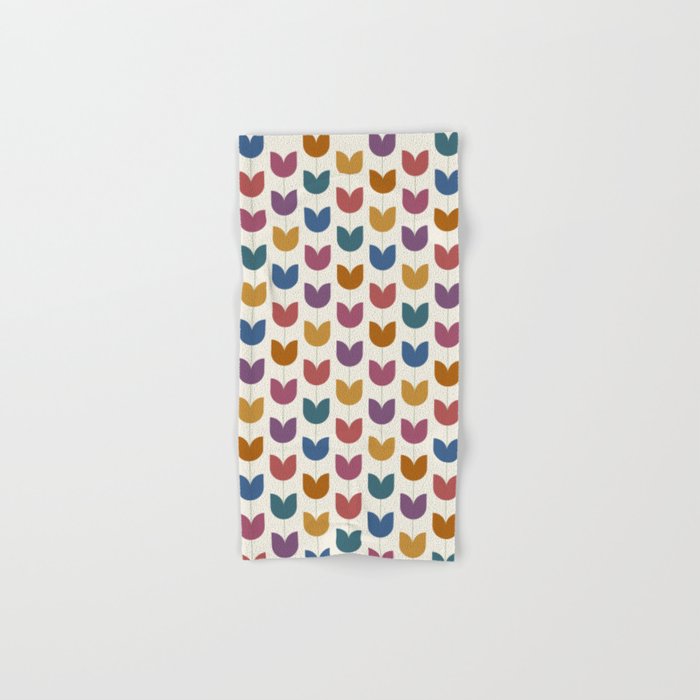 Spring Tulips VIII Multicolor Mid Century Flowers Bath Towel Gallery Image 1