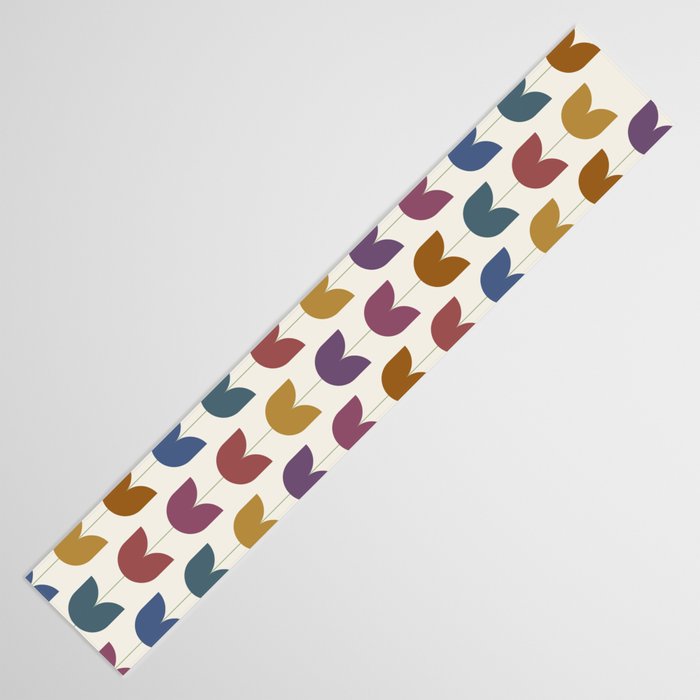 Spring Tulips VIII Multicolor Mid Century Flowers Table Runner Gallery Image 3