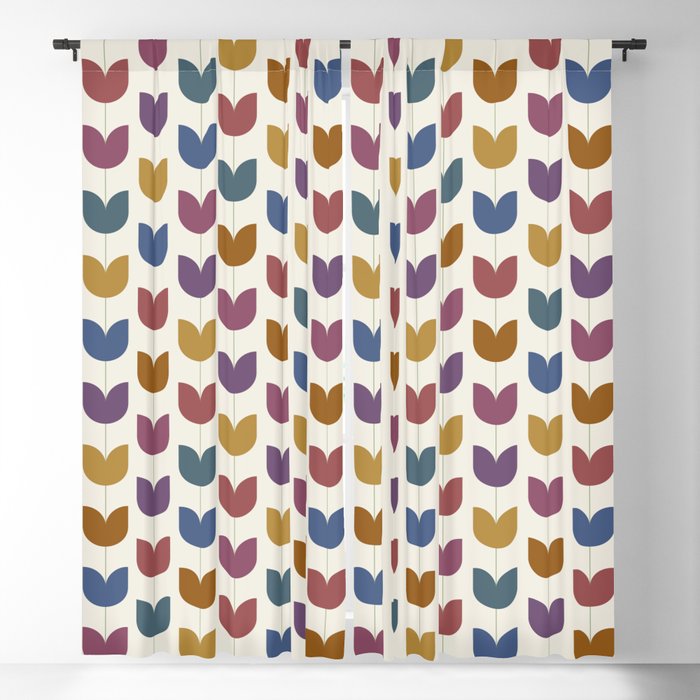 Spring Tulips VIII Multicolor Mid Century Flowers Window Curtain Gallery Image 5
