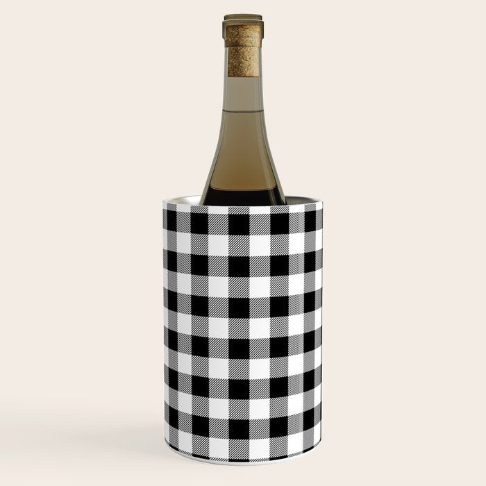Black and White Buffalo Check Wine Chiller Gallery Image 2