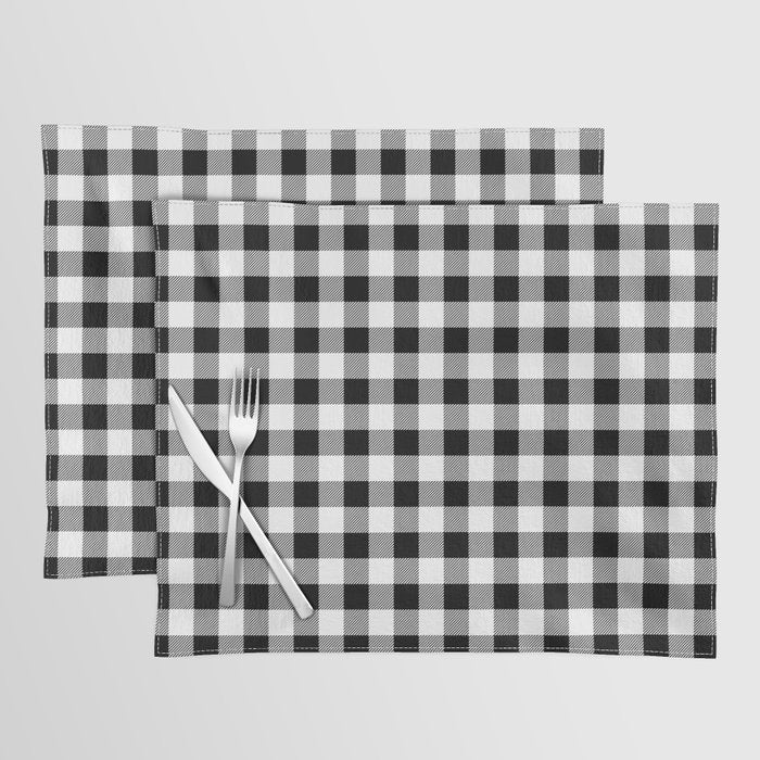Black and White Buffalo Check Placemat Gallery Image 1