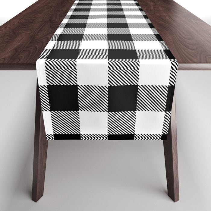 Black and White Buffalo Check Table Runner Gallery Image 1