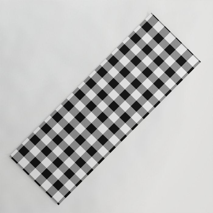 Black and White Buffalo Check Yoga Mat Gallery Image 1