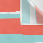 Colorful Stripes, Coral, Teal and Aqua Wall Tapestry Gallery Image 3