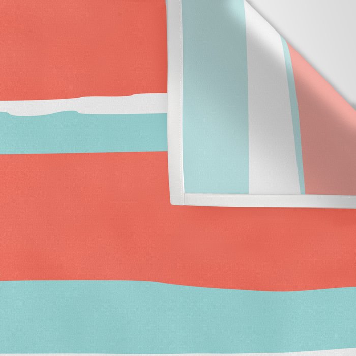 Colorful Stripes, Coral, Teal and Aqua Wall Tapestry Gallery Image 3