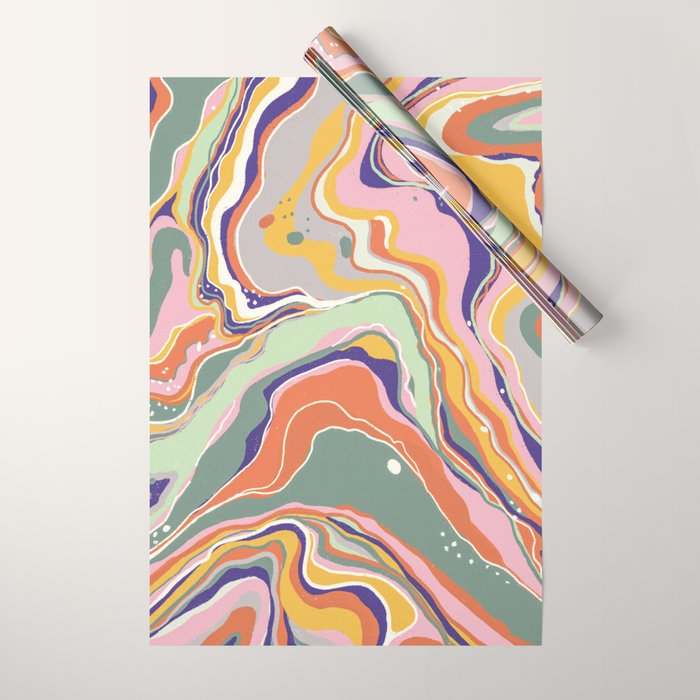 Retro marble #1 Wrapping Paper Gallery Image 1