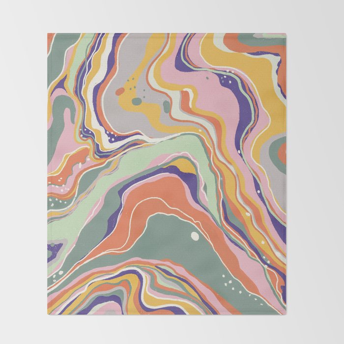Retro marble #1 Throw Blanket Gallery Image 2