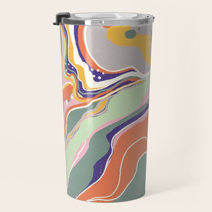 Retro marble #1 Travel Mug Gallery Image 3