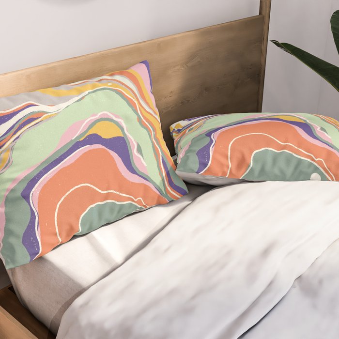 Retro marble #1 Pillow Sham Gallery Image 2