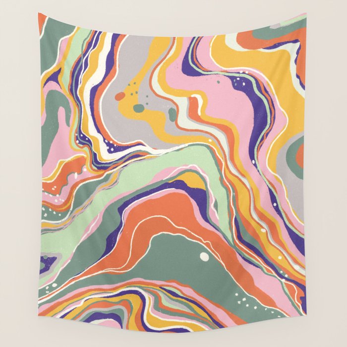 Retro marble #1 Wall Tapestry Gallery Image 1