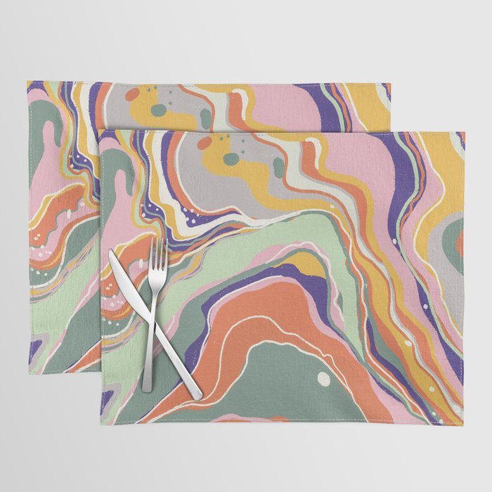Retro marble #1 Placemat Gallery Image 1