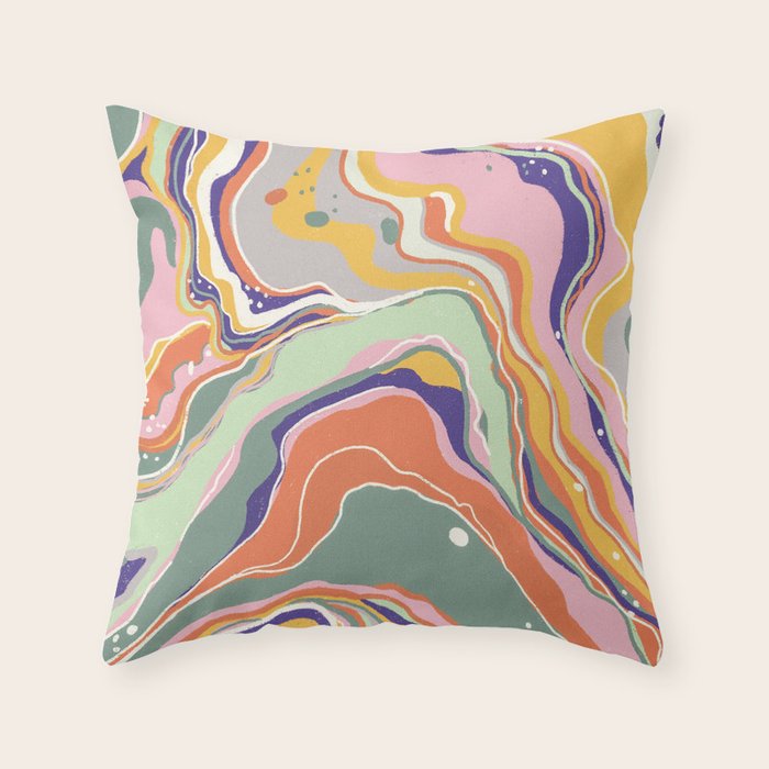 Retro marble #1 Throw Pillow Gallery Image 6