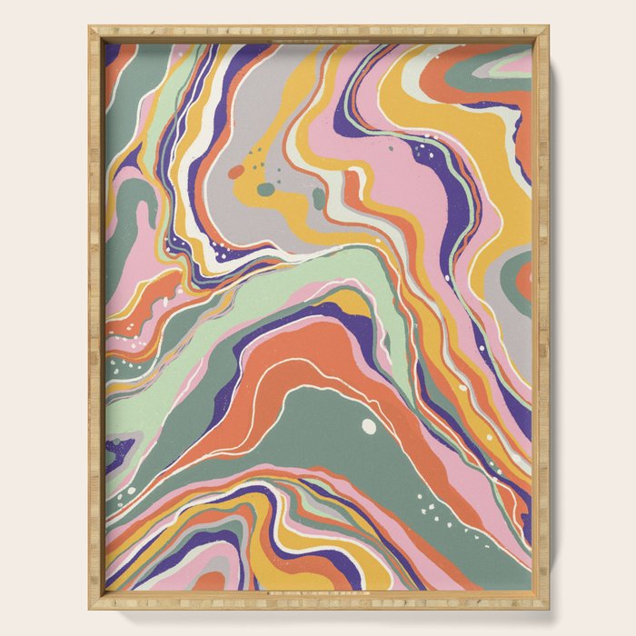 Retro marble #1 Serving Tray Gallery Image 1