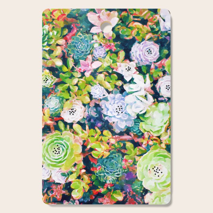 Watercolor Succulents Cutting Board Gallery Image 1