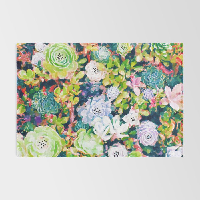Watercolor Succulents Rug Gallery Image 2