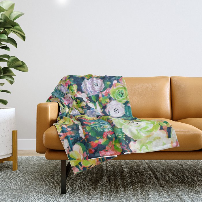 Watercolor Succulents Throw Blanket Gallery Image 1