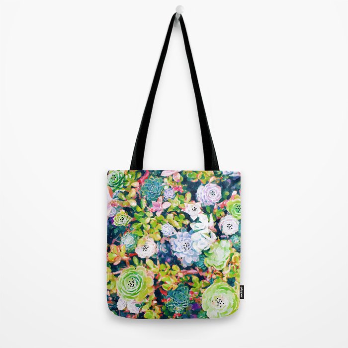 Watercolor Succulents Tote Bag Gallery Image 2