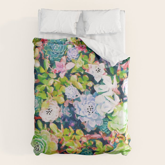 Watercolor Succulents Duvet Cover Gallery Image 6