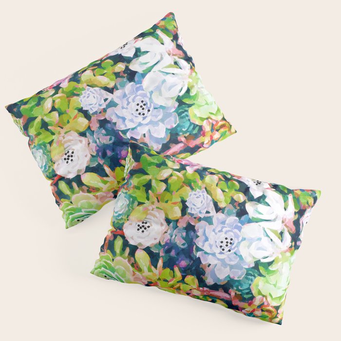 Watercolor Succulents Pillow Sham Gallery Image 1