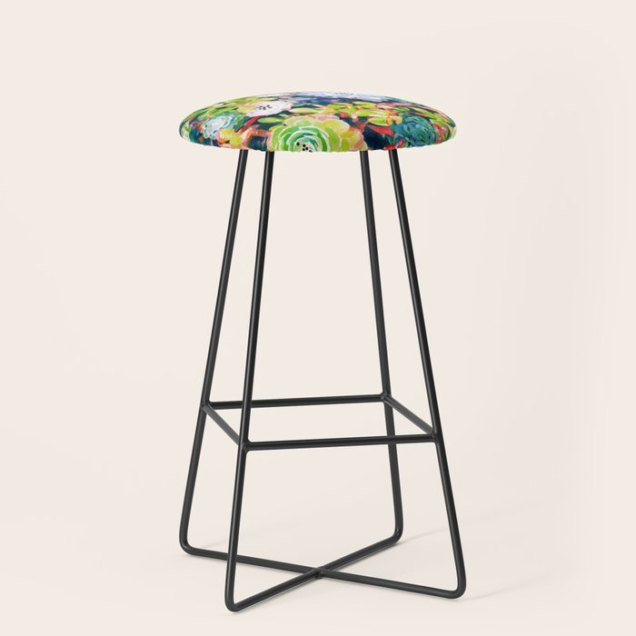 Watercolor Succulents Stool Gallery Image 1
