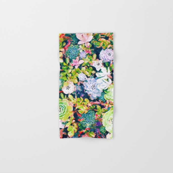 Watercolor Succulents Bath Towel Gallery Image 1