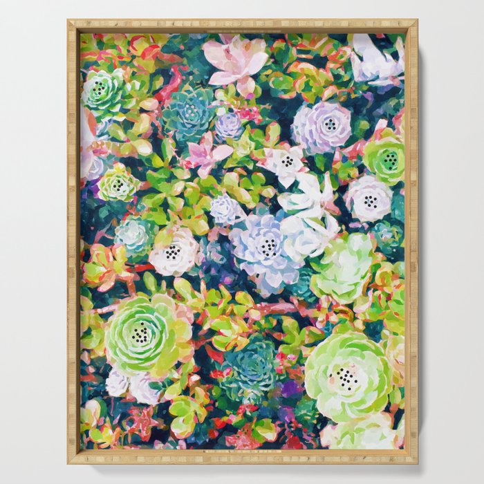 Watercolor Succulents Serving Tray Gallery Image 1