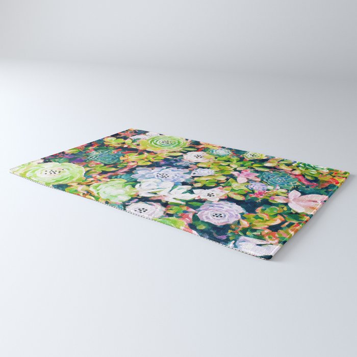 Watercolor Succulents Rug Gallery Image 3