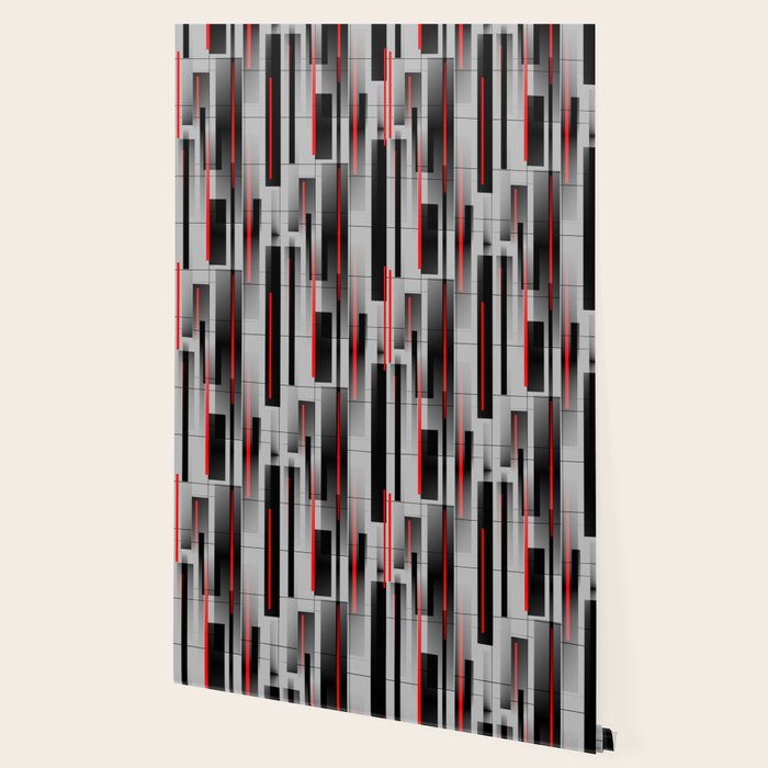 Off the Grid - Abstract - Gray, Black, Red Wallpaper Gallery Image 2