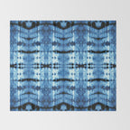 Indigo Satin Shibori Throw Blanket Gallery Image 2