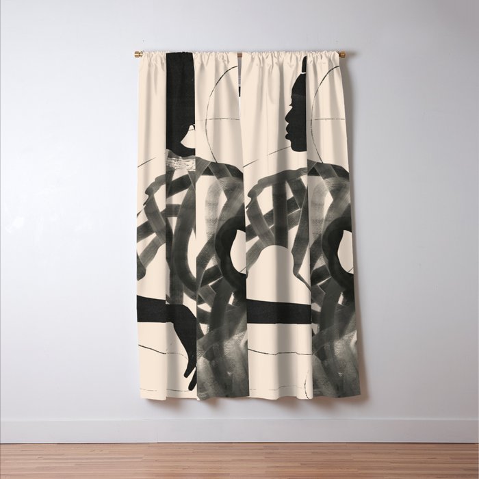 Lady Portrait  Window Curtain Gallery Image 3