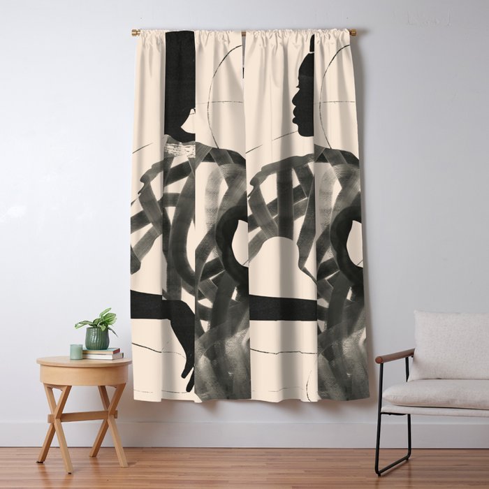 Lady Portrait  Window Curtain Gallery Image 1